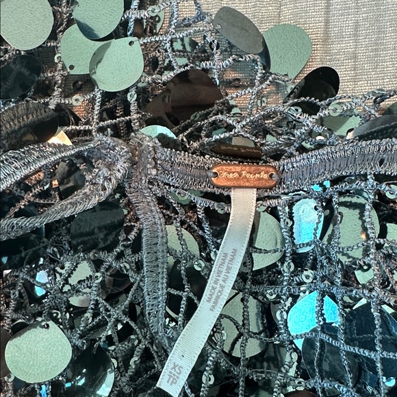 Free People Vee Tank Silver Sequin - Picture 6 of 6